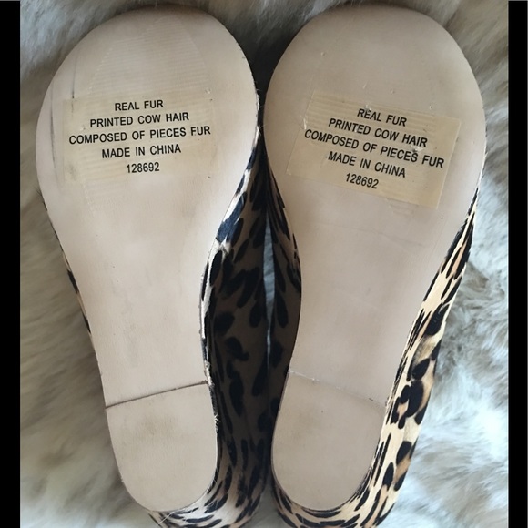 Steve Madden-Leopard Animal Print Pony Hair Wedges - Picture 3 of 7